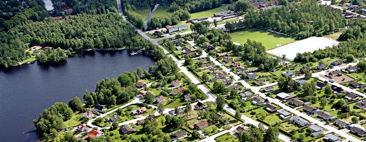 Flygfoto över Åryd